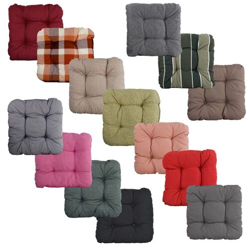 Sitzkissen 38x38x8 cm 4-Punkt-Steppung in 14 Farben Stuhlkissen Dekokissen