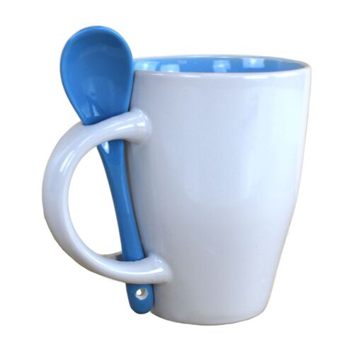 Tasse ca. 250 ml in Orange oder Blau mit passendem L�ffel Kaffeetasse mit Halter 