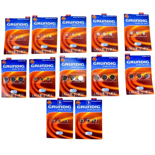 Grundig Batterien 3-tlg. Knopfzellenbatterien Alkaline, Lithium und Hearing Aid