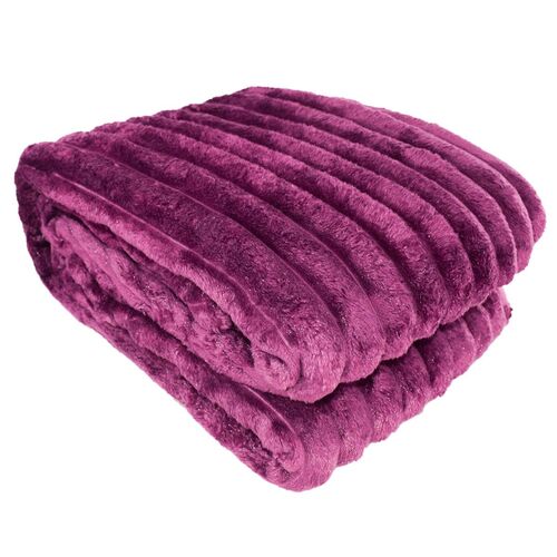 Wohndecke Cord 150 x 200 cm mit Flanelloptik & Glitzer Kuscheldecke Streifen 