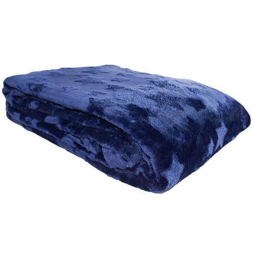 Wohndecke Flanell mit Herzen/Sternen 150 x 200 cm Kuscheldecke mit Design 