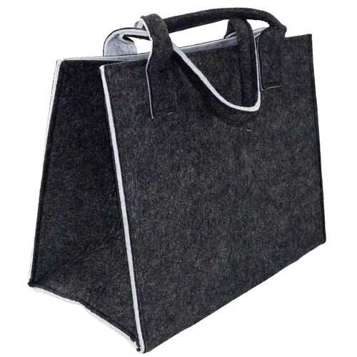 Einkauftasche aus Filz ca. 35 x 20 x 28 cm mit Farbkontrast Tragetasche 