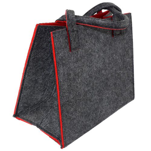 Einkauftasche aus Filz ca. 35 x 20 x 28 cm mit Farbkontrast Tragetasche 