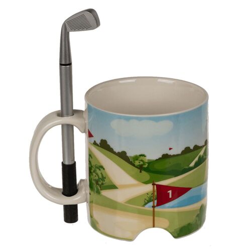 Kaffeetasse Golfplatz ca. 10 x 8 cm mit Zubeh�r Tischgolf Tasse aus Steingut