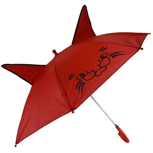 Kinder Regenschirm  90 cm mit Ohren, automatischer �ffnung und Kunststoffgriff 