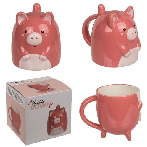Kaffeetasse Schwein ca. 12 x 14 cm drehbar 500ml Kopf�ber Tasse mit Schweinmotiv
