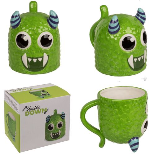 Kaffeetasse Monster ca. 12 x 14 cm drehbar 500ml Kopf�ber Tasse in Gr�n