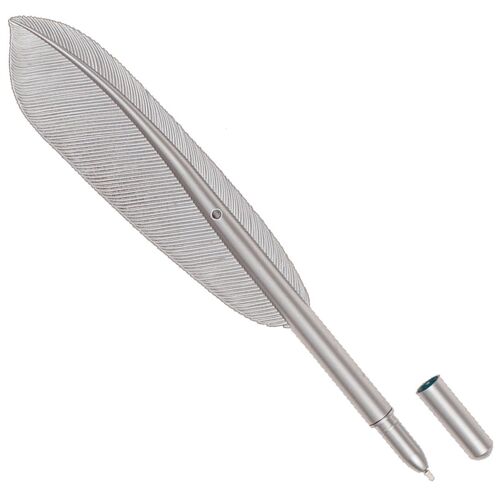 Kugelschreiber in Form einer Feder 21cm aus Kunststoff mit 0,5mm Spitze 