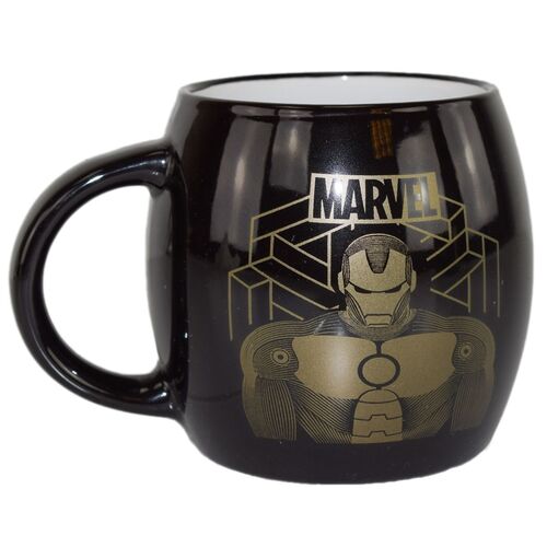 Marvel Avengers Captain America & Iron Man Tasse mit Bauch in Schwarz 380 ml