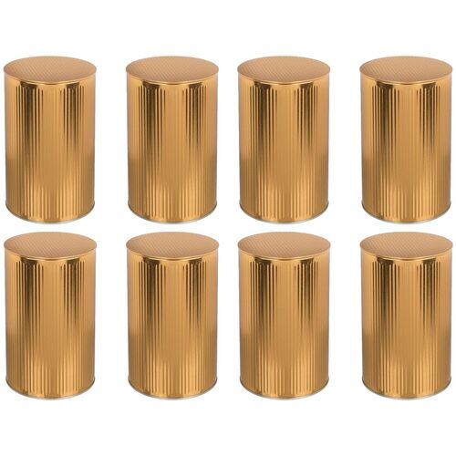 8 Blechdosen aus Metall Vorratsdosen  11 x 17,6 cm in Bronze, Silber oder Gold 