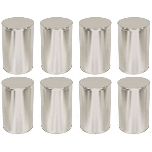 8 Blechdosen aus Metall Vorratsdosen  11 x 17,6 cm in Bronze, Silber oder Gold 