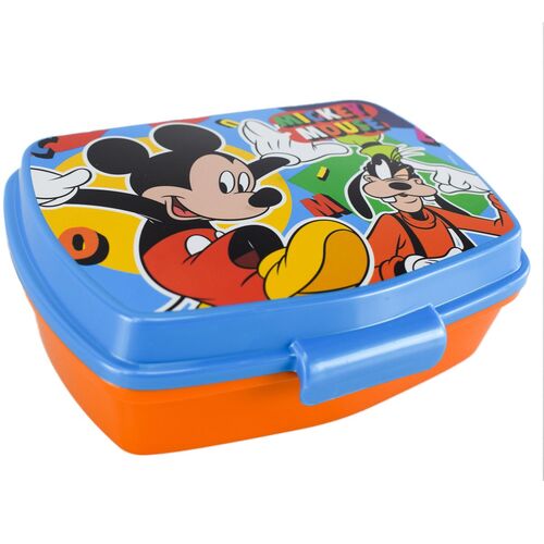 Disney Mickey Mouse & Goofy Lunchbox in Orange mit buntem Motiv ca. 17,5x14x6 cm