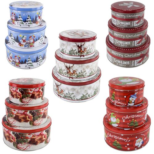 3er Keksdosen Set mit Weihnachtsmotiv ca.19,5x9cm verschiedene Gr��en aus Metall