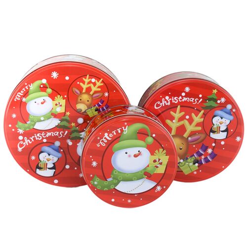 3 Keksdosen mit Weihnachtsmotiv f�r Kinder in verschiedenen Gr��en aus Metall