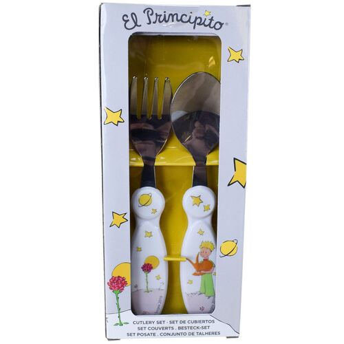 Der kleine Prinz Kinderbesteck ca. 15 cm Set aus Metall / Kunststoff 2-teilig 