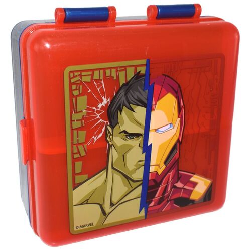 Marvel Avengers Kinder Lunchbox in Rot mit 2 klappbaren F�chern aus Kunststoff