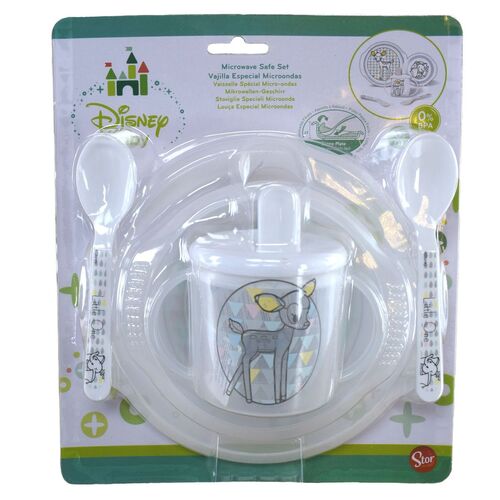 Disney Baby Kindergeschirr Set 5 teilig inkl. Becher mit Bambi / Dumbo Motiv