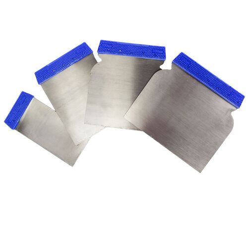 4 Japanspachteln aus Stahl 50, 80, 100 und 120mm mit Kunststoffgriff Spachtelset