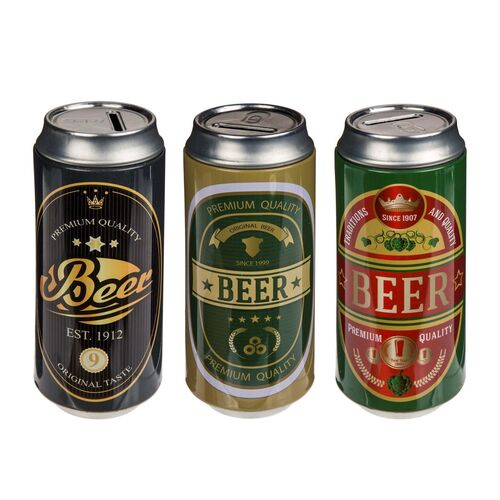 Metall Spardose im Bier & Getr�nkedosen Design ca. 17 cm mit �ffnung entleerbar 