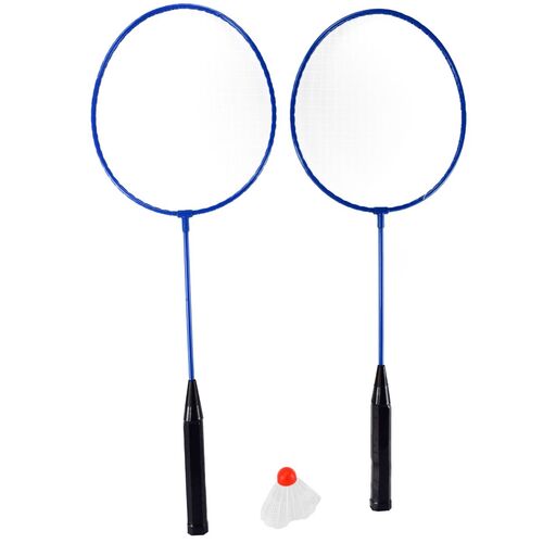 Federball Set 3-tlg. Badmintonschl�ger ca. 60 x 20 cm in Blau mit Federball