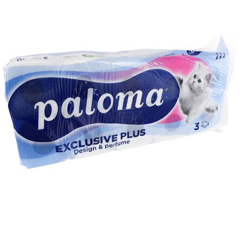 Paloma Toilettenpapier mit Duft und Design 3- lagig in Wei 10 Papierrollen 