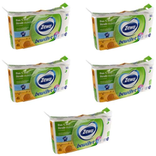 Zewa Toilettenpapier mit Strohanteil 3-lagig in Wei� 24, 40 o. 56 Papierrollen 