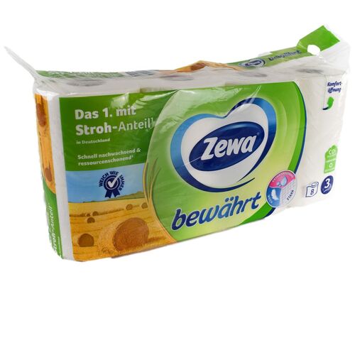 Zewa Toilettenpapier mit Strohanteil 3-lagig in Wei 24, 40 o. 56 Papierrollen