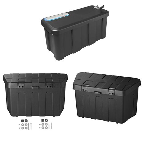 Deichselbox f�r Anh�nger in Schwarz aus Kunststoff Aufbewahrungsbox f�r Werkzeug