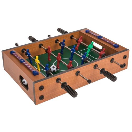 Tischfu�ballspiel mit 2 B�llen und Punktz�hler holzfarben/gr�n Mini Tisch Kicker