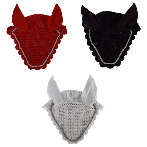 USG Warmblut Fliegenhaube Strick-Optik mit Ohrenschutz und Kordel in Akzentfarbe