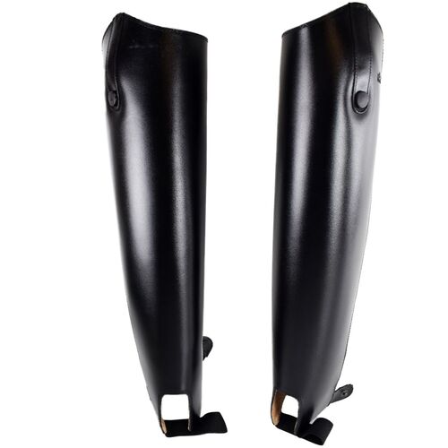 USG Chaps aus schwarzem Leder H 47cm mit 35 cm Schaft und Rei�verschluss