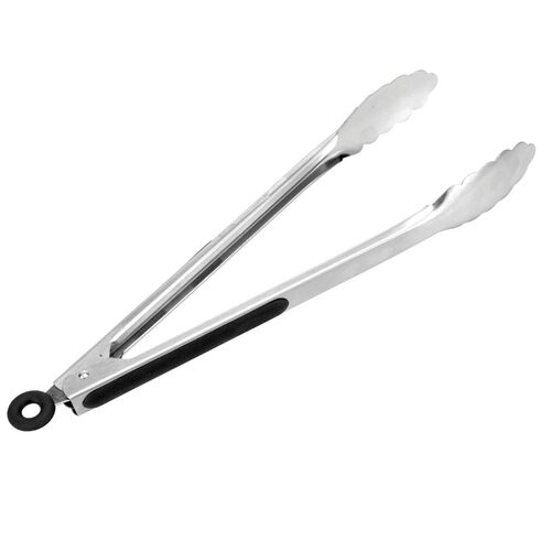 Edelstahl Servier- & Grillzange sperrbar 34cm mit Kunststoffgriff und Aufh�ngung