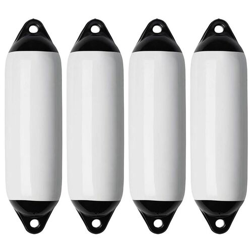 Seilflechter Marinefender wei� 120 x 450 mm Boot Rammschutz im Set mit �sen