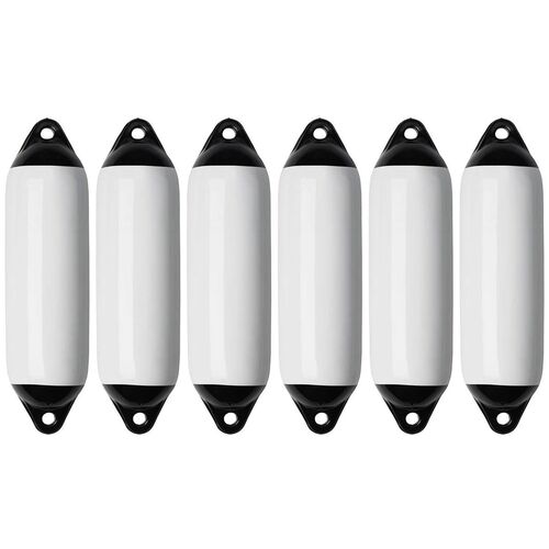 Seilflechter Marinefender wei� 120 x 450 mm Boot Rammschutz im Set mit �sen 