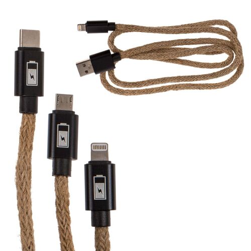 USB Ladekabel in robuster Seil Optik ca. 1 m f�r Tablet, Smartphone & Laptop