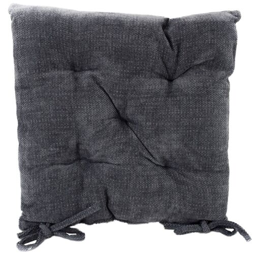 Sitzkissen Chenille 40 x 40 x 5 cm Polsterung f�r St�hle mit Kordelb�ndern 