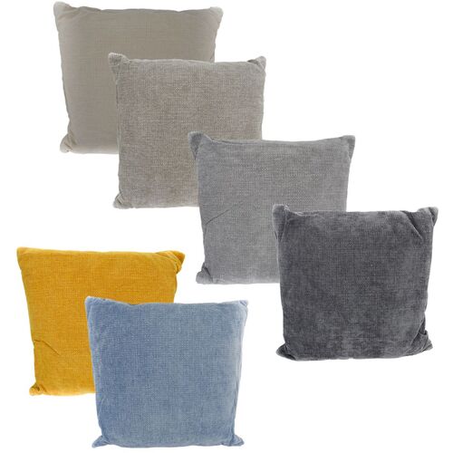 Chenille Dekokissen 45 x 45 cm Couchkissen einfarbig mit Rei�verschluss