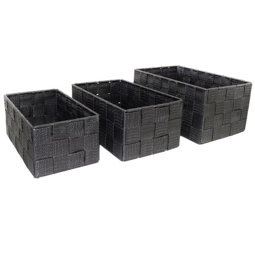 3er Set Aufbewahrungsk�rbe f�r Badezimmer geflochtene Textil Organizer Boxen 