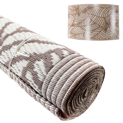 Outdoor Teppich 90 x 150 cm in geflochtener Strohoptik 100 % Polypropylen 