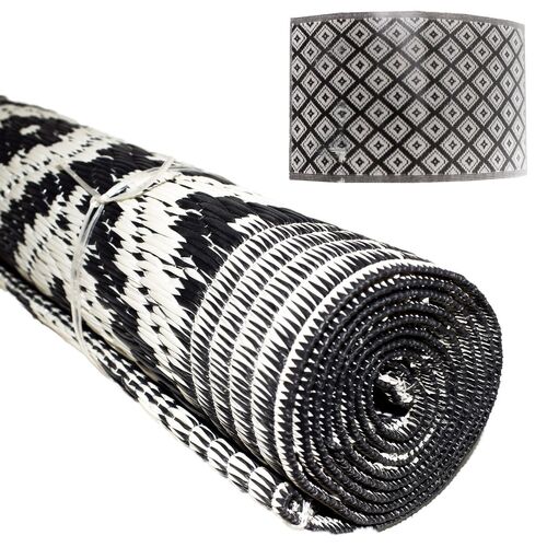 Outdoor Teppich 90 x 150 cm in geflochtener Strohoptik 100 % Polypropylen 