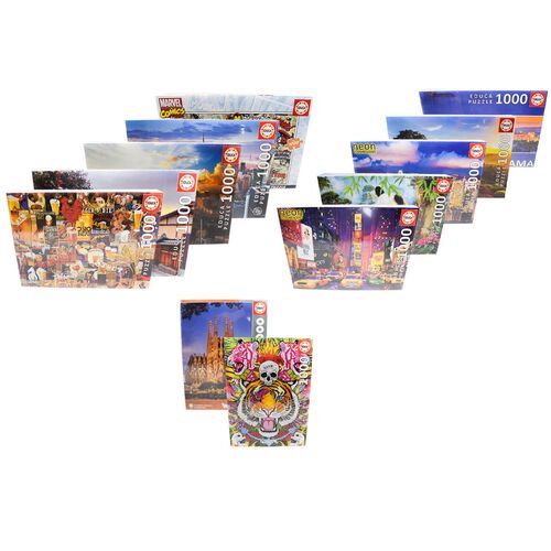 EDUCA Puzzle 1000 Teile St�dte, Landschaft & Tiere 68 x 48 cm hochwertiges Motiv