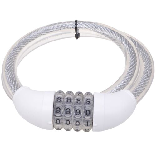 Zahlenschloss mit 4 Ringen Fahrradschloss 15 x 800mm kunststoffummantelt