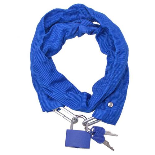 Kettenschloss mit Vorh�ngeschloss & Schl�sseln Fahrradschloss 800mm ummantelt 