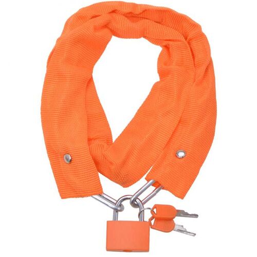 Kettenschloss mit Vorh�ngeschloss & Schl�sseln Fahrradschloss 800mm ummantelt 