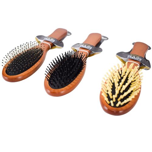 Haarb�rste in Holzoptik zum K�mmen von Frisuren ca. 22 cm Massage f�r Kopfhaut