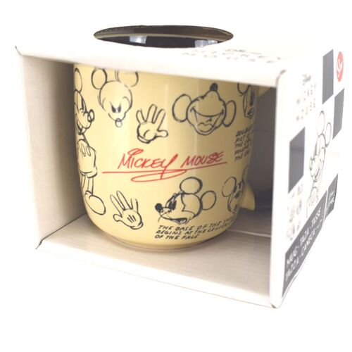 Tasse mit Disney Mickey Mouse Motiv ca. 410ml aus Keramik ca.  9 x 10 cm Skizze
