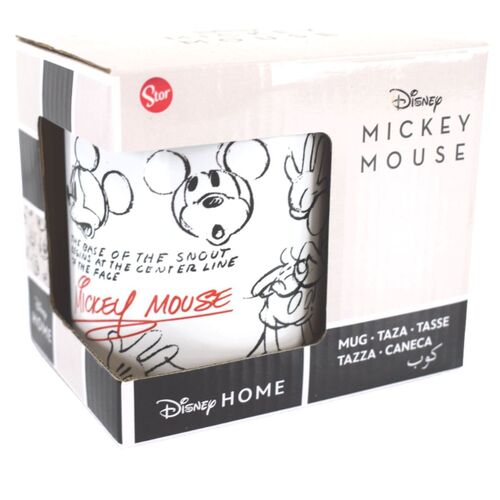 Tasse mit Disney Mickey Mouse Motiv ca. 325ml aus Keramik ca.  8 x 9,5cm Skizze