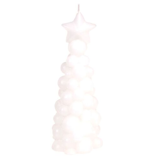 Kerze Bubble X-Mas Tree ca. 6 x 17,5 cm Weihnachtskerze als Weihnachtsbaum Tanne 