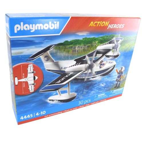PLAYMOBIL Action Heroes 4445 Polizei Wasserflugzeug 30tlg. voll schwimmf�hig