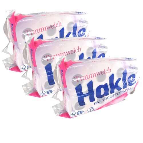 Hakle Toilettenpapier Traumweich wei� 4-lagig Sparset � 8 Rollen Klopapier 